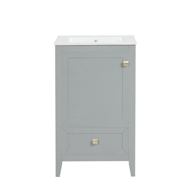 Bathroom Vanity With Sink, Soft Closing Cabinet Door, Storage Rack And Drawer