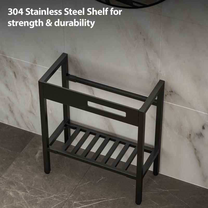Inspired Console Sink With Built In Washboard, Overflow & Sleek Legs, 28" X 12" - White / Black