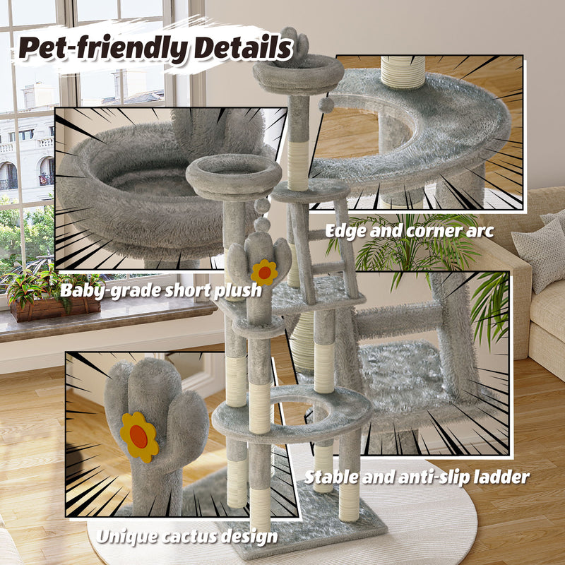 Cactus Cat Tree With Transparent Capsule